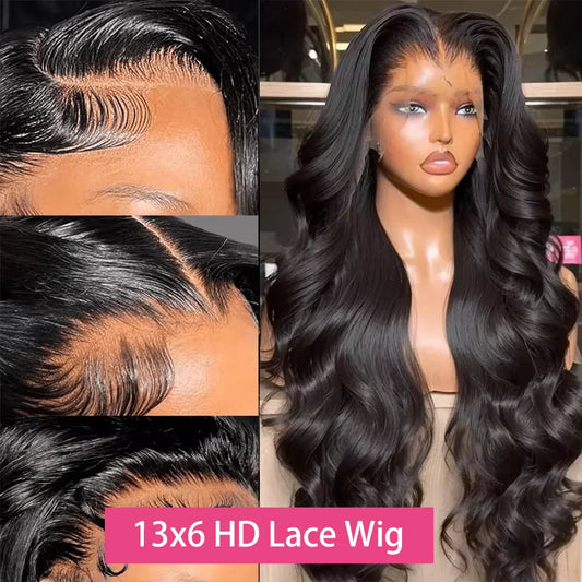 HD Transparent Lace Wig – 40" Body Wave, 180 Density, 13x6/13x4