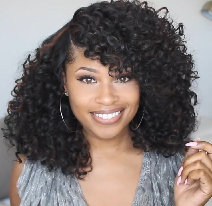 Glueless Bouncy Curl Human Hair Bob Wig Wear and Go