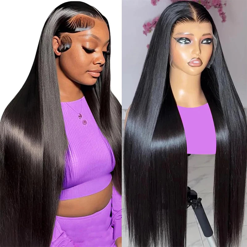 Bone Straight Lace Front Wig – 200% Malaysian Human Hair, 13x6/13x4