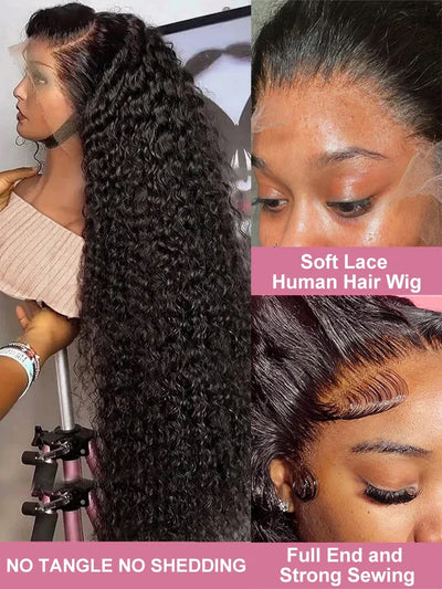 HD Lace Deep Wave Human Hair Wig - Brazilian Virgin Human Hair