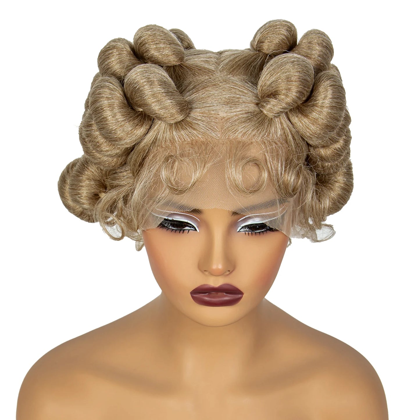 Natural Color 6" Full Lace Braided Wig – Knotless Bantu Braids, Handmade