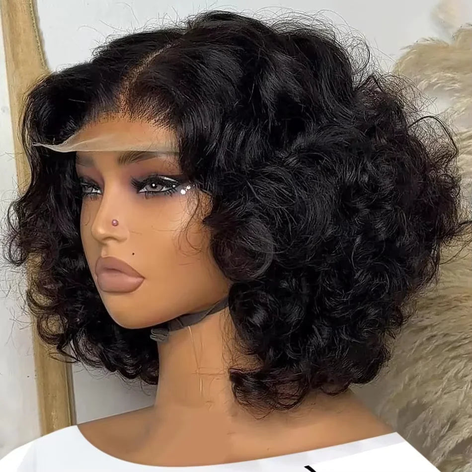 Short Bob HD Lace Frontal Wig – Body Wave, Human Hair