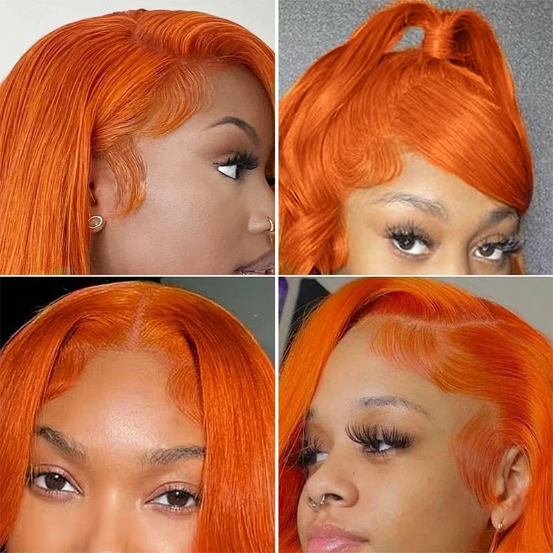 Kathy's Ginger Orange Straight Brazilian Human Hair Wig