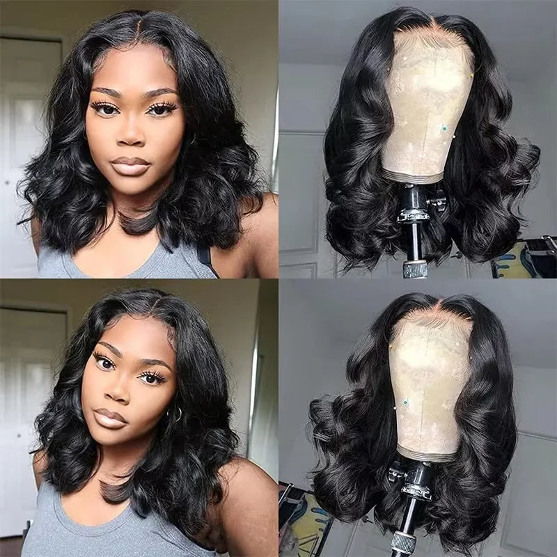 Short Bob HD Lace Frontal Wig – Body Wave, Human Hair
