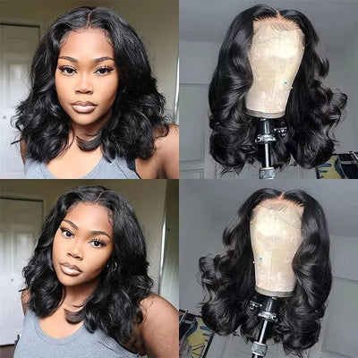 Short Bob HD Lace Frontal Wig – Body Wave, Human Hair