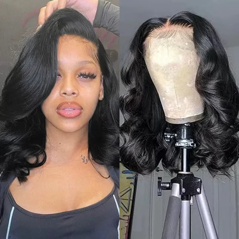 Short Bob HD Lace Frontal Wig – Body Wave, Human Hair