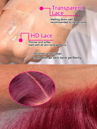 99J Burgundy Body Wave Wig Lace Front 13x4 HD Frontal