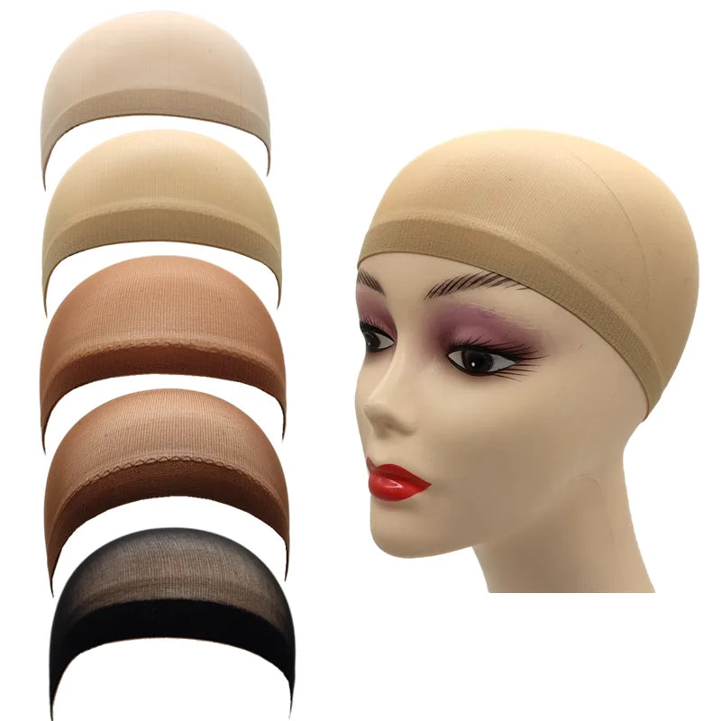 2pcs Stocking Wig Caps – Black & Brown Stretch Mesh Hair Nets