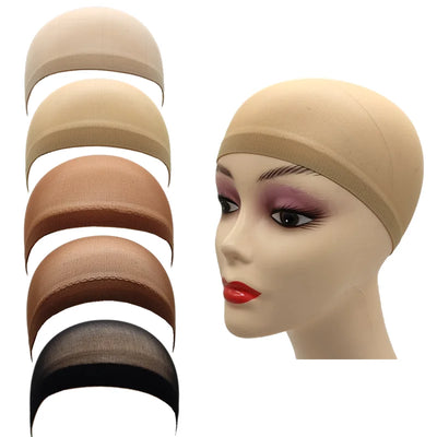 2pcs Stocking Wig Caps – Black & Brown Stretch Mesh Hair Nets