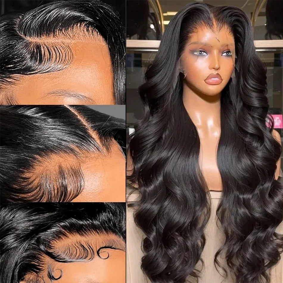 HD Transparent Lace Wig – 40" Body Wave, 180 Density, 13x6/13x4