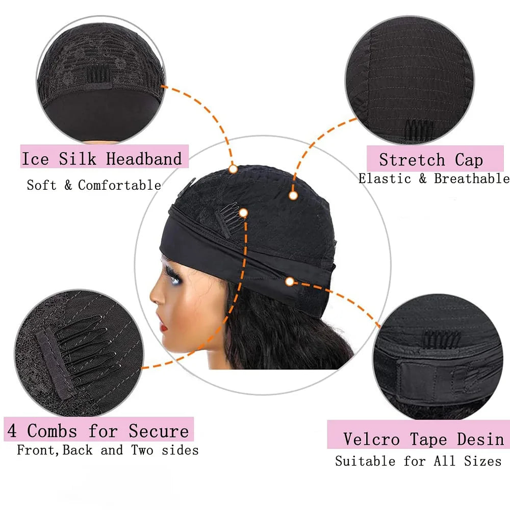 Kinky Curly Headband Wigs Wear And Go None Lace Front Human Hair Wig