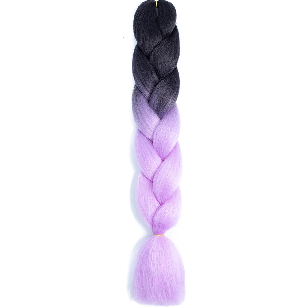 Synthetic Jumbo Braids Hair – 24 Inch Afro Ombre Kanekalon Extensions