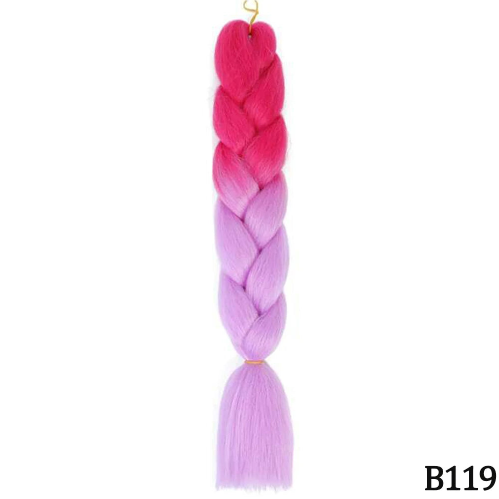 Synthetic Jumbo Braids Hair – 24 Inch Afro Ombre Kanekalon Extensions