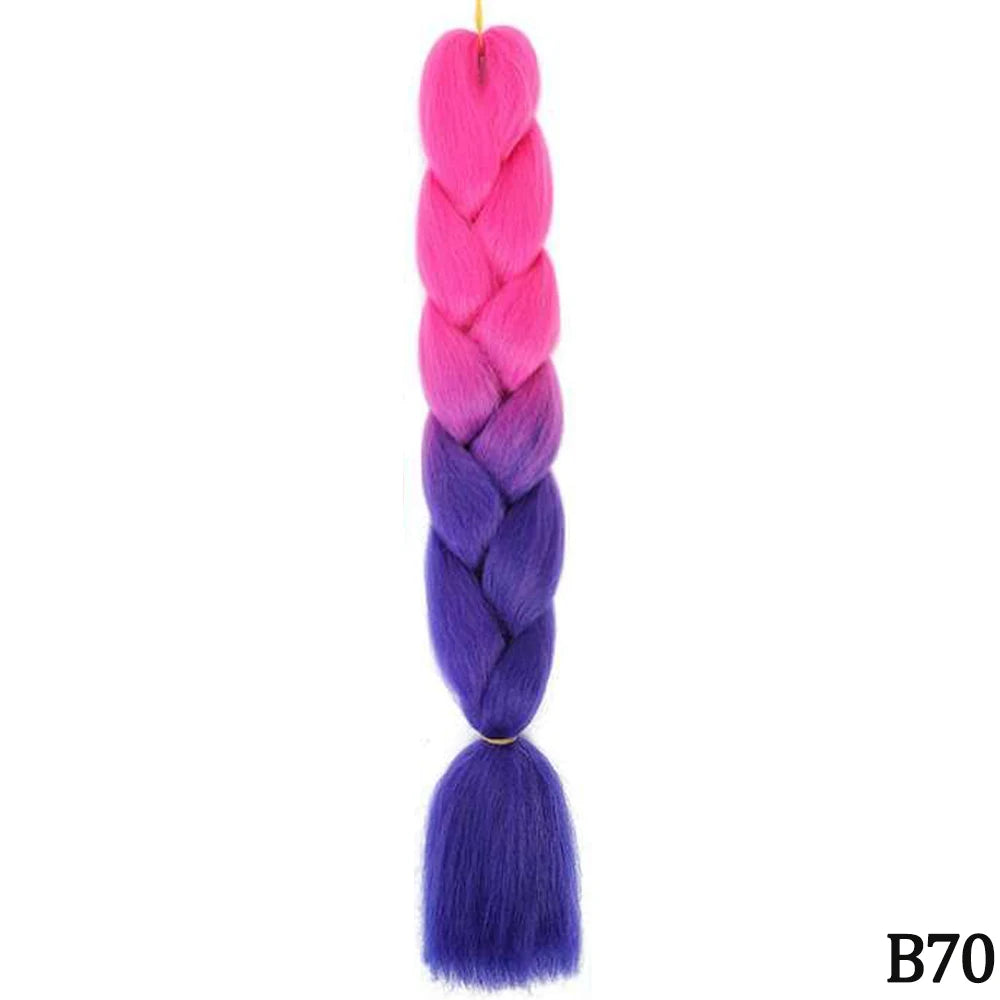 Synthetic Jumbo Braids Hair – 24 Inch Afro Ombre Kanekalon Extensions
