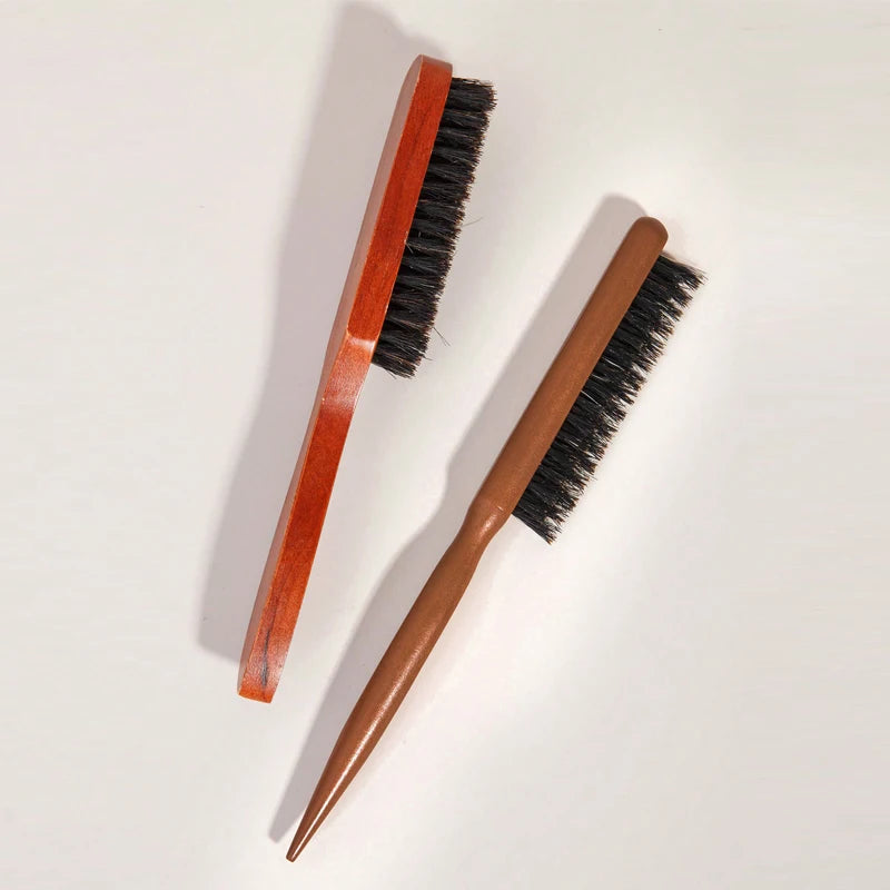 Anti-Frizz Scalp Massage Hairbrush – Premium Bristle with Wooden Handle