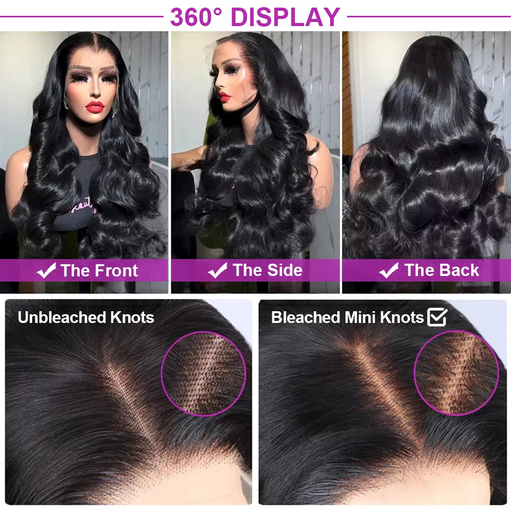 300% Density Body Wave Wig 13x4/13x6/7x5 HD Lace, 40-50 Inch