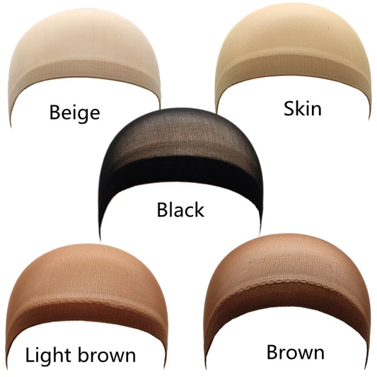 2pcs Stocking Wig Caps – Black & Brown Stretch Mesh Hair Nets