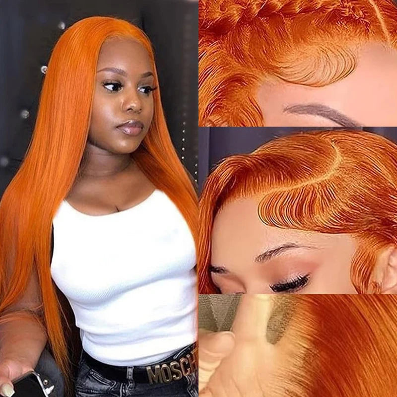 Kathy's Ginger Orange Straight Brazilian Human Hair Wig