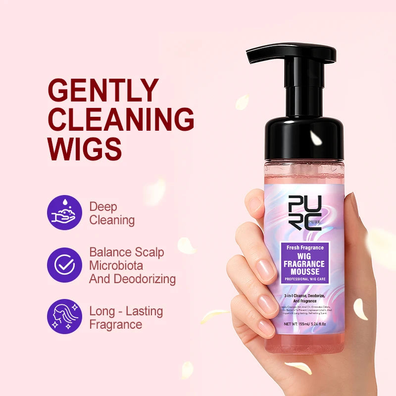 PURC Wig Fragrance Mousse & Hair Serum – Oil Control & Deep Cleansing