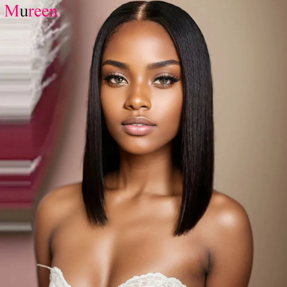 Wear & Go Straight Bob Wig – Glueless 4x4 Closure, 250% Human Hair