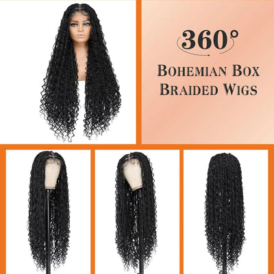 Synthetic Super Long Box Braided Wig – Double Lace Front with Baby Hair