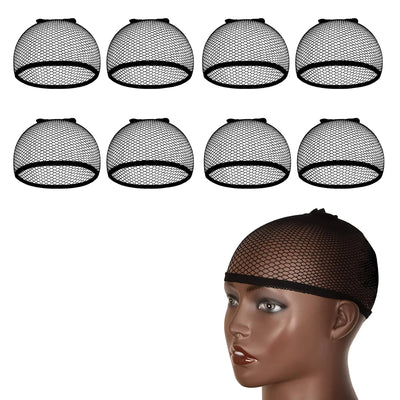 Black Open End Mesh Wig Caps – Long Weaving Caps, Pack of 6