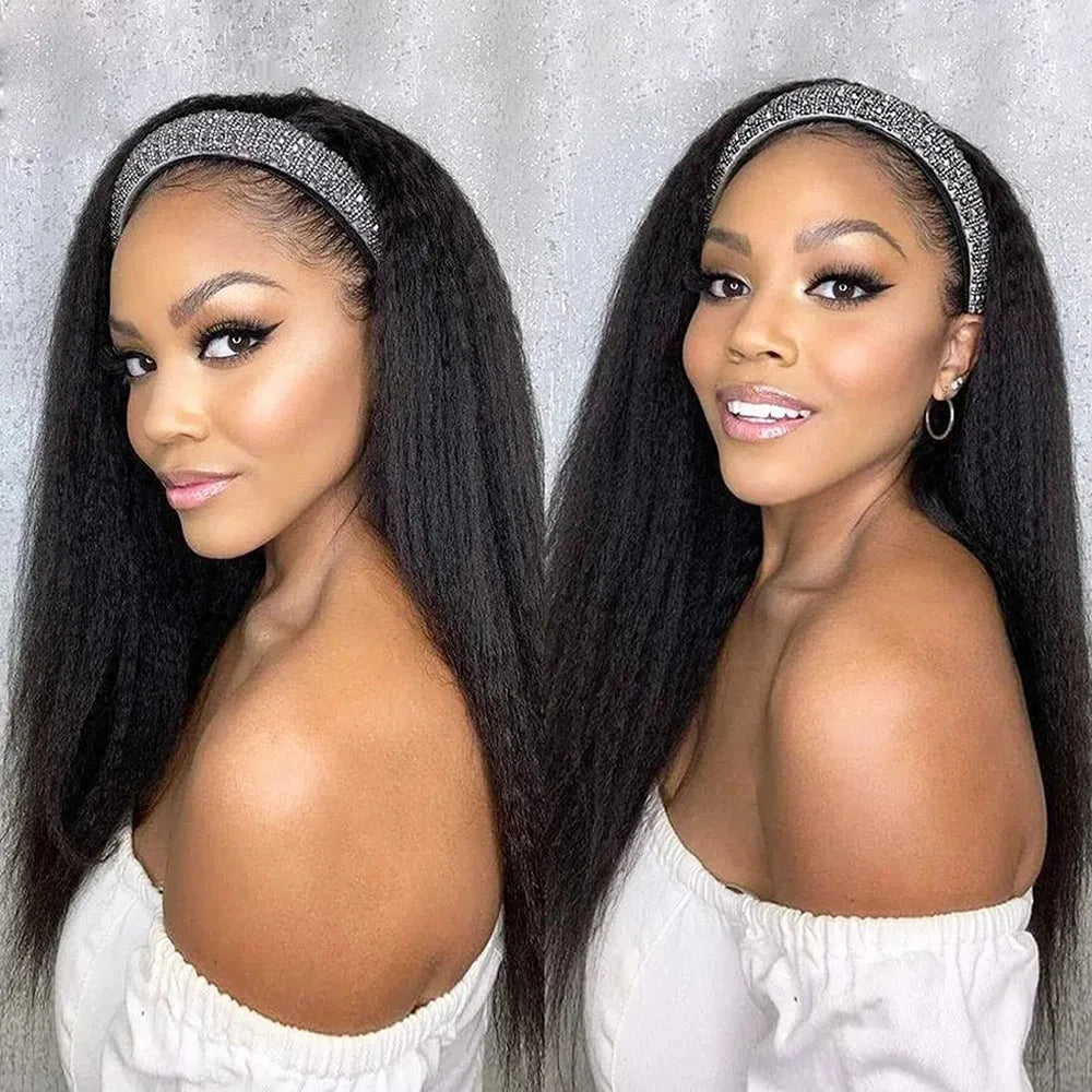 Yaki Straight Brazilian Human Hair Headband Wig