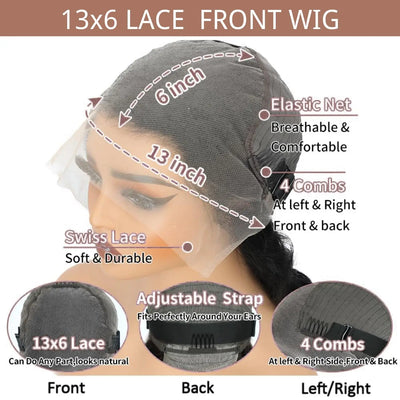 Human Hair Loose Wave Wig – 13x6 HD Lace Front, Water Wave, Curly