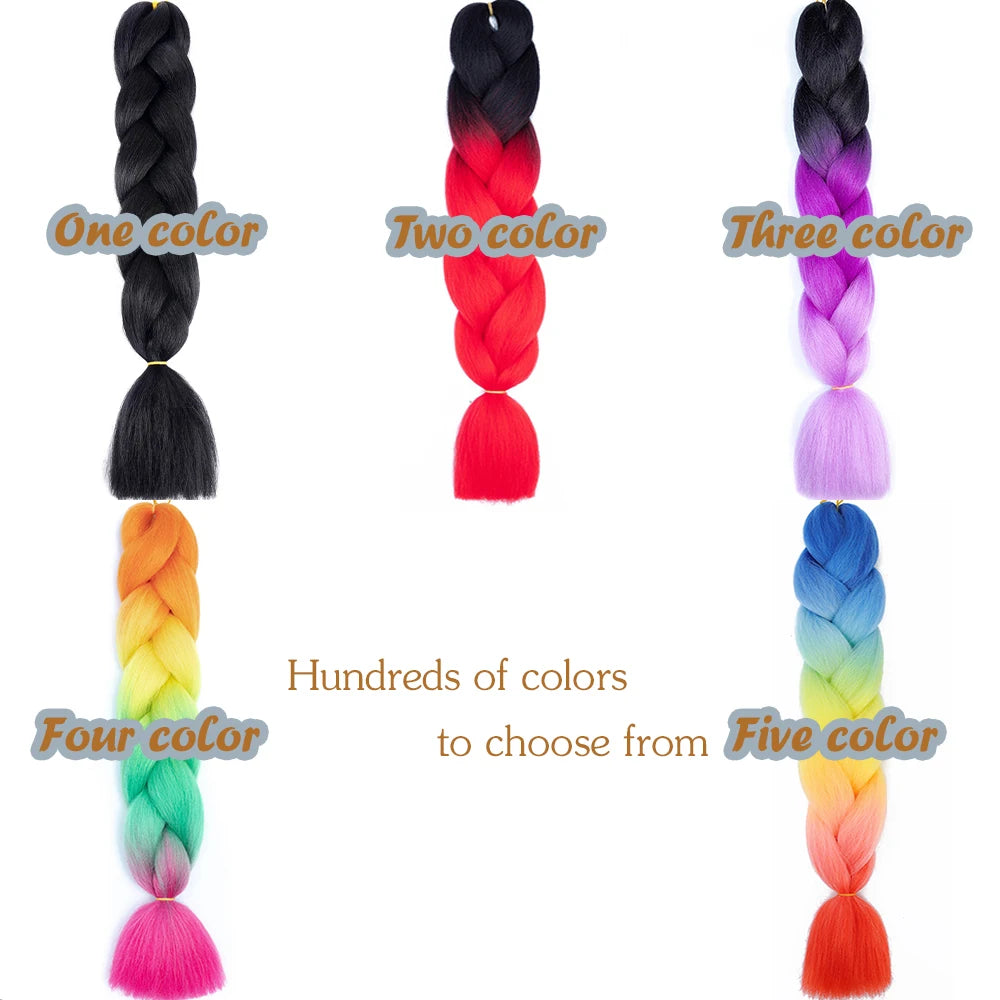 Synthetic Jumbo Braids Hair – 24 Inch Afro Ombre Kanekalon Extensions