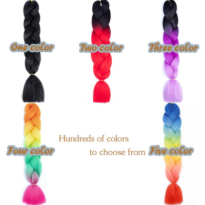 Synthetic Jumbo Braids Hair – 24 Inch Afro Ombre Kanekalon Extensions