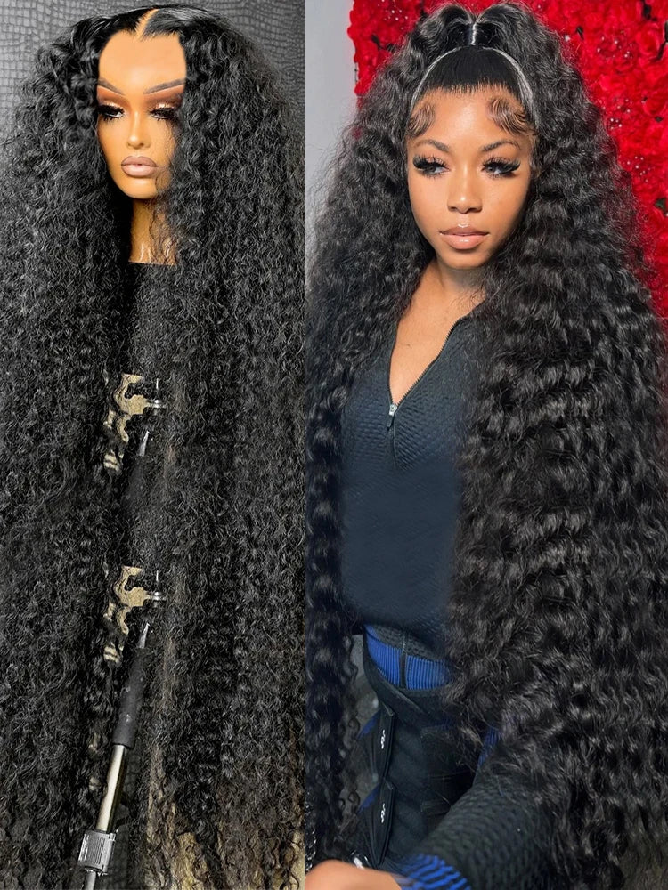 Loose Deep  Water Wave Lace Frontal Brazilian  Curly Lace Front Wig