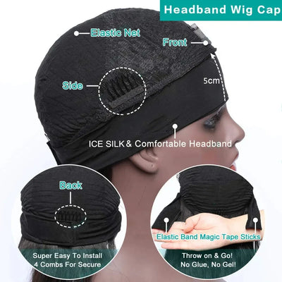 Yaki Straight Brazilian Human Hair Headband Wig