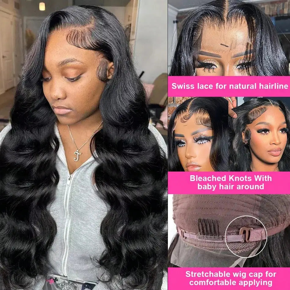 Transparent Lace Front Wig – Body Wave Human Hair, 200% Density