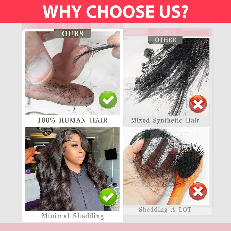 Brazilian Body Wave Wig – Wear & Go, 13x4/5x5/13x6 HD Lace, 100% Human Hair