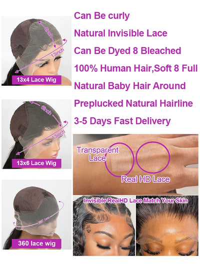 Loose Deep  Water Wave Lace Frontal Brazilian  Curly Lace Front Wig