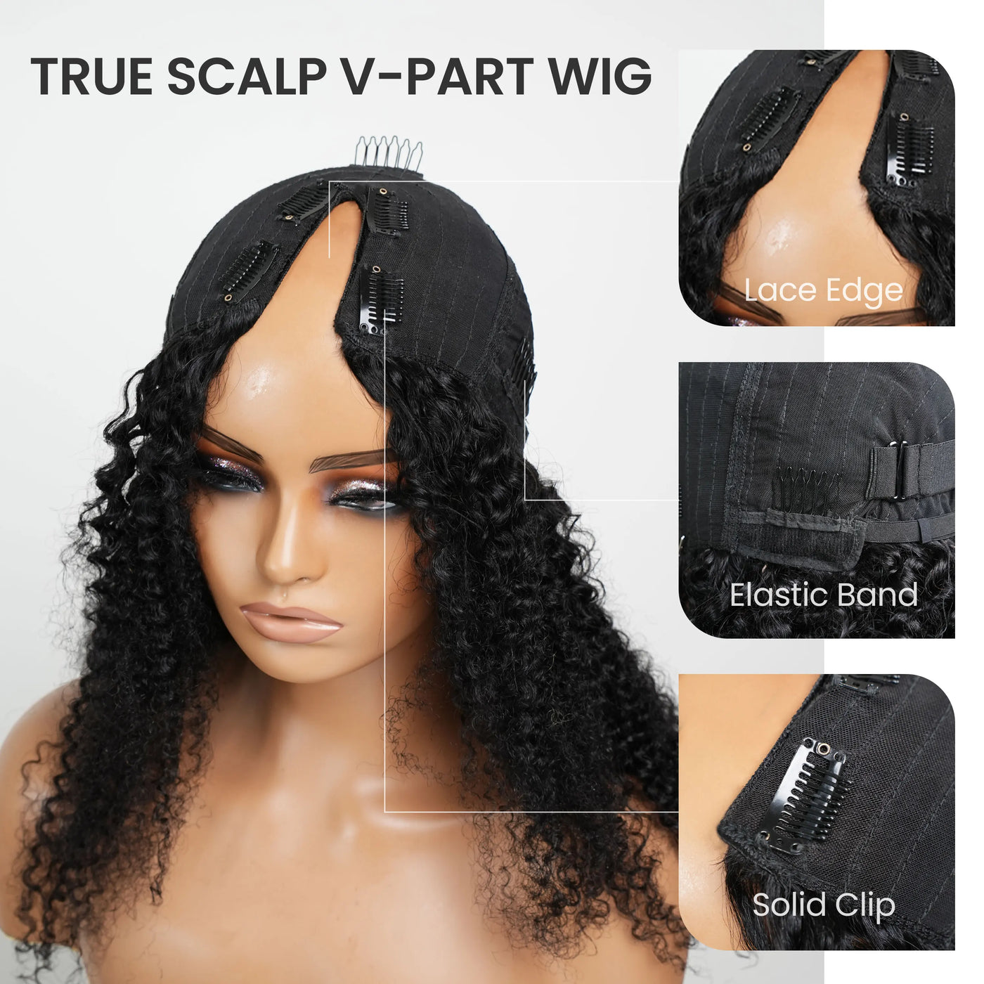 V Part Straight Wig - Brazilian Remy Human Hair Wig