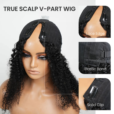 V Part Straight Wig - Brazilian Remy Human Hair Wig