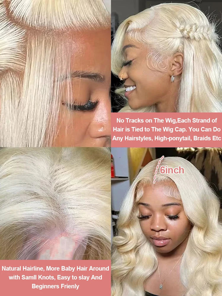 613 Honey Blonde Body Wave Wig HD Lace Front Human Hair Wig