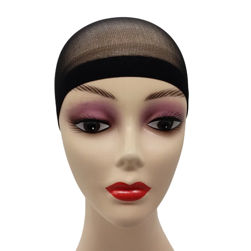 2pcs Stocking Wig Caps – Black & Brown Stretch Mesh Hair Nets