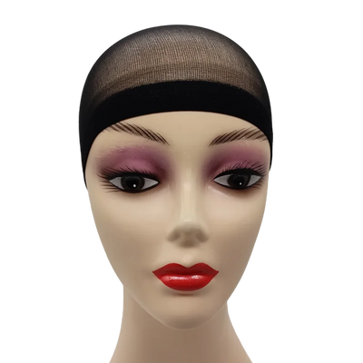 2pcs Stocking Wig Caps – Black & Brown Stretch Mesh Hair Nets