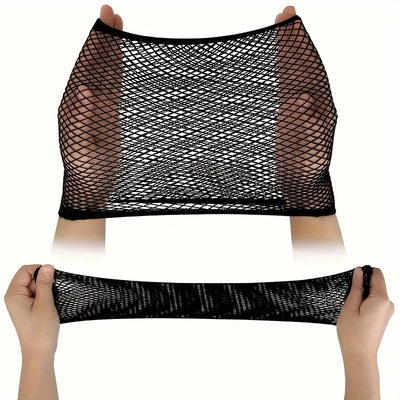 Black Open End Mesh Wig Caps – Long Weaving Caps, Pack of 6