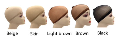 2pcs Stocking Wig Caps – Black & Brown Stretch Mesh Hair Nets