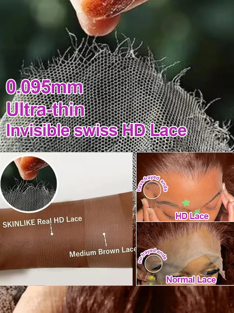 Deep Curly Chocolate Brown Water Wave Lace Front Human Hair Wig