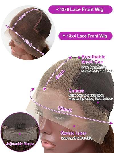 Deep Curly Chocolate Brown Water Wave Lace Front Human Hair Wig