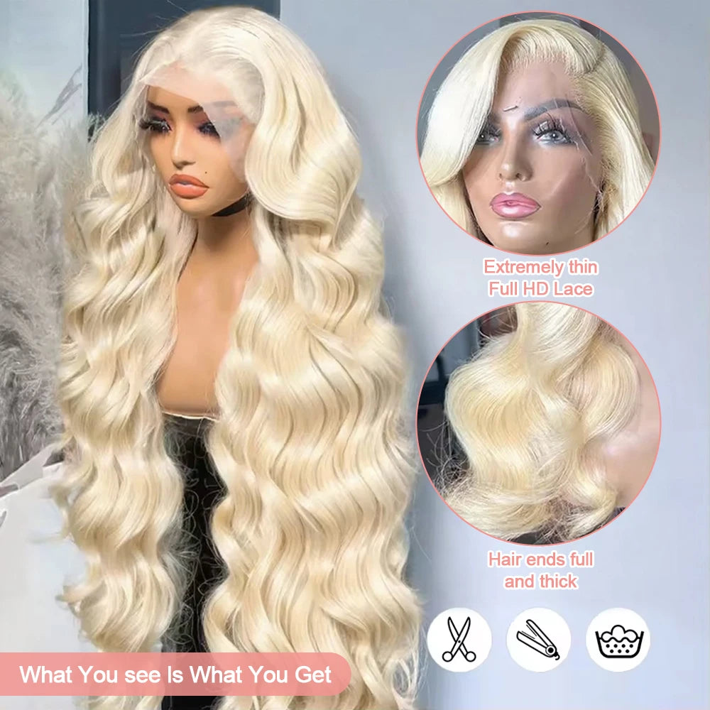 613 Honey Blonde Body Wave Wig HD Lace Front Human Hair Wig