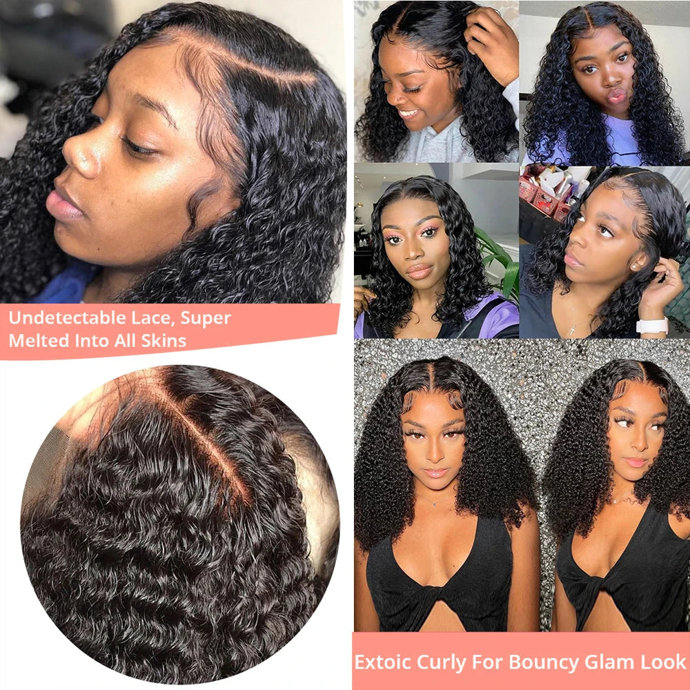Deep Wave Curly Bob Wig – 250% Density Glueless Human Hair