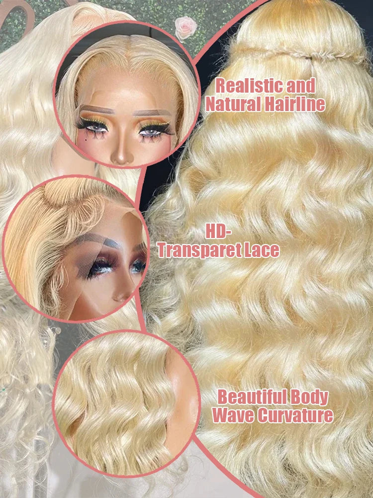 613 Honey Blonde Body Wave Wig HD Lace Front Human Hair Wig