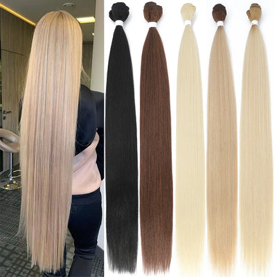 Bone Straight Hair Bundles – Natural & Synthetic Yaki Straight Extensions