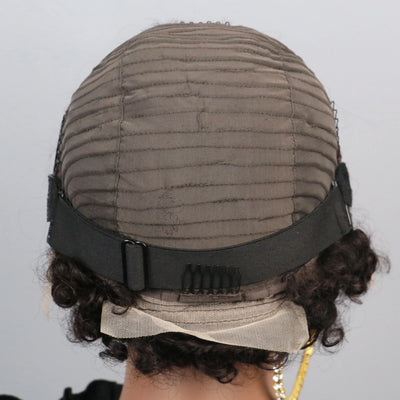 Braided Afro Puff Wig – 13x4 Lace Front, Afro Kinky Curly Human Hair