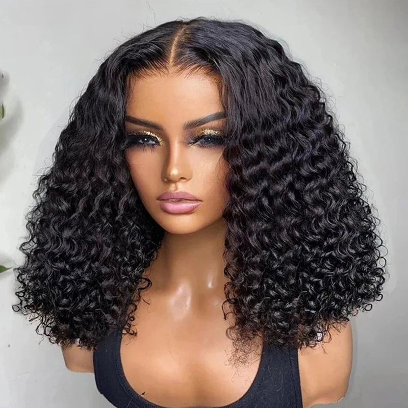 Ready to Go Glueless Curly Bob Wig Lace Front Human Hair Wig